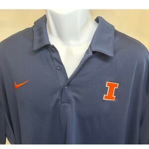 Illinois Nike Dri-FIT Fighting Illini Polo Shirt Men's 2X Blue